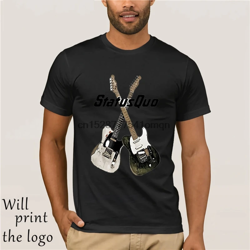 

Custom t-shirts Print Logo On Shirt Men Status Quo Band Album On The Level District Short Sleeve Fashion T Shirts