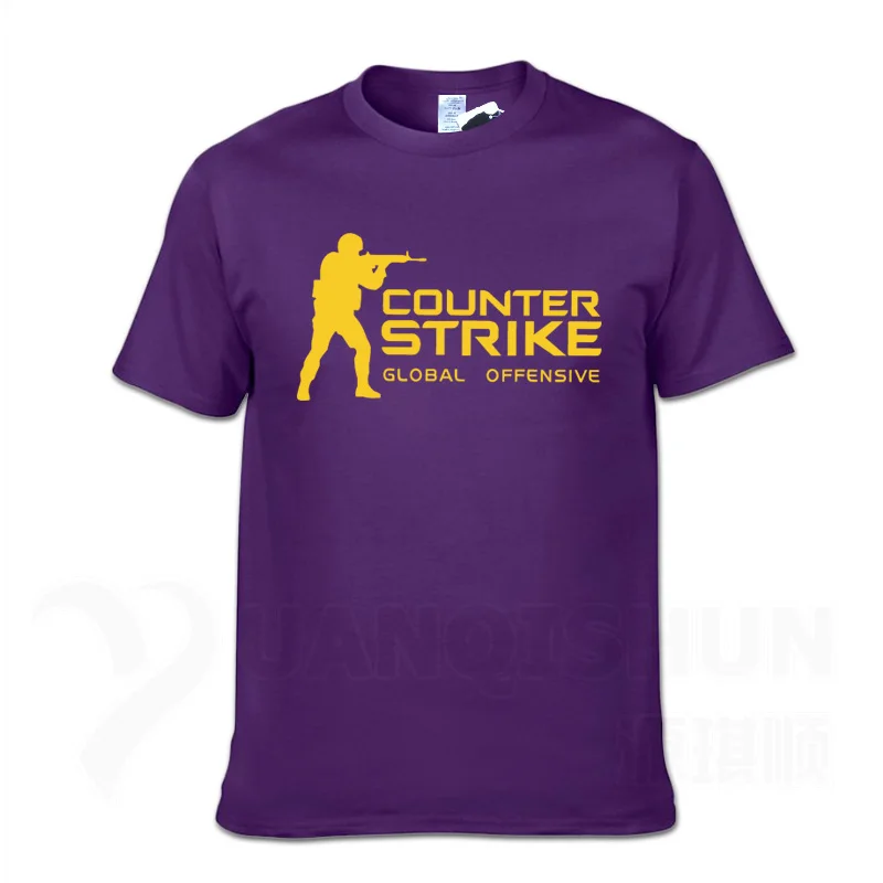 Purple 2 Футболка для геймера YUANQISHUN, брендовая одежда, хит, Мужская футболка, высокое качество, 17 цветов, хлопковая Повседневная футболка, XS-3XL - Цвет: Purple 2