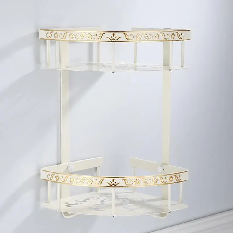 Резная полка для ванной из алюминиевого сплава Настенная Корзина посуда белые