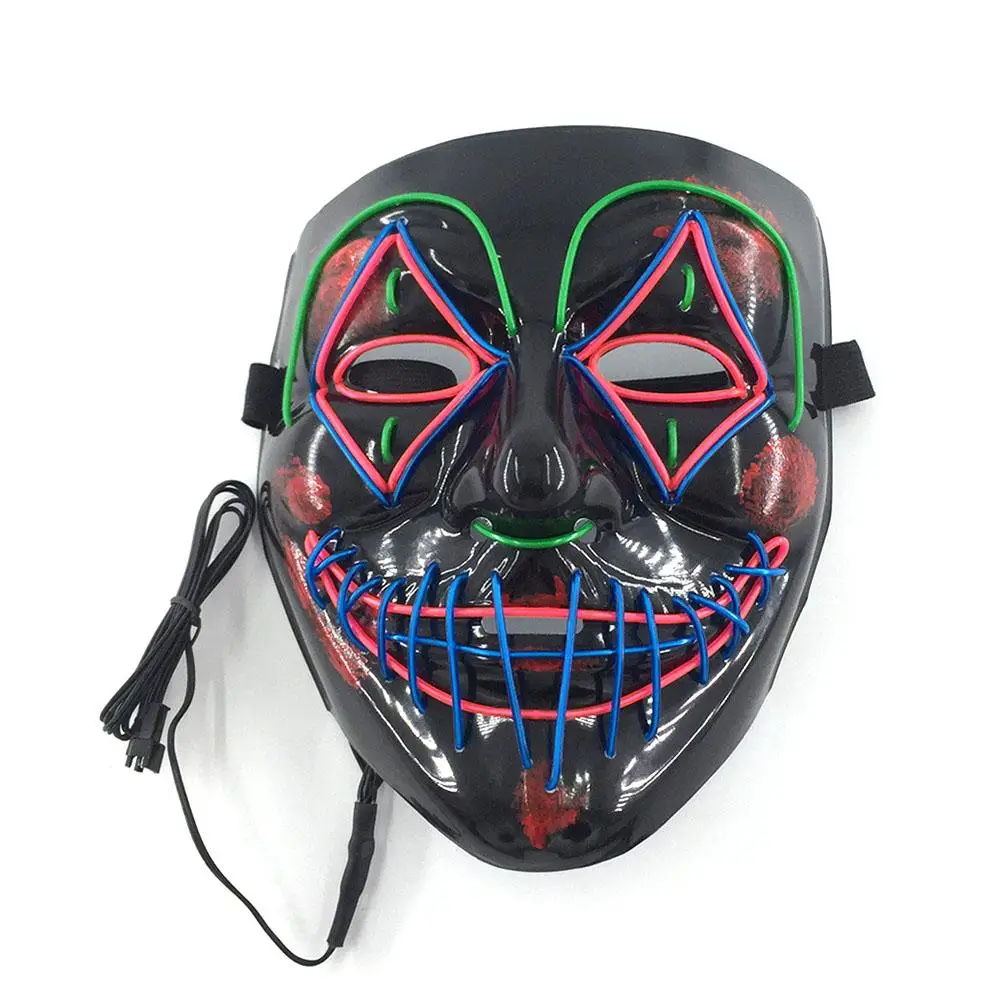 EL wire маска мигающий Косплей светодиодный светящийся костюм маска Анонимус для светящихся танцевальных масок Хэллоуин украшения