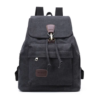 

Vintage Drawstring Canvas Backpack, Casual Shoulder Bag, Laptop Backpacks Rucksack for Men and Women