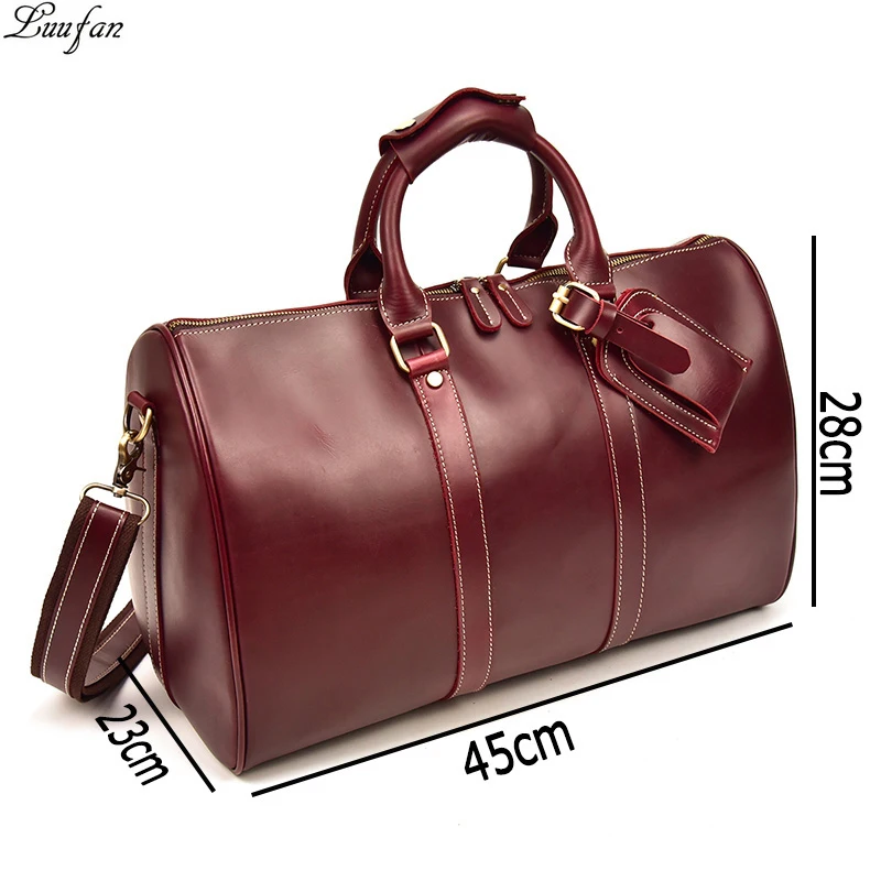 Moda-cuero-genuino-mujeres-bolsa-de-viaje-de-gran-capacidad-femenino-rojo-viaje-aceite-de-cera