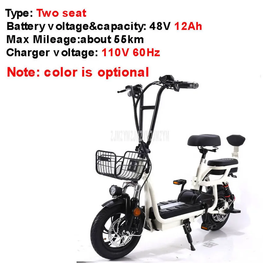 12Ah Two seat 110V С детское сиденье мини складываемый Электрический велосипед два/три Сиденье Электрический велосипед вместо Wolking City Ebike 48 В 12Ah/15Ah/18Ah/20Ah - Цвет: 12Ah Two seat 110V