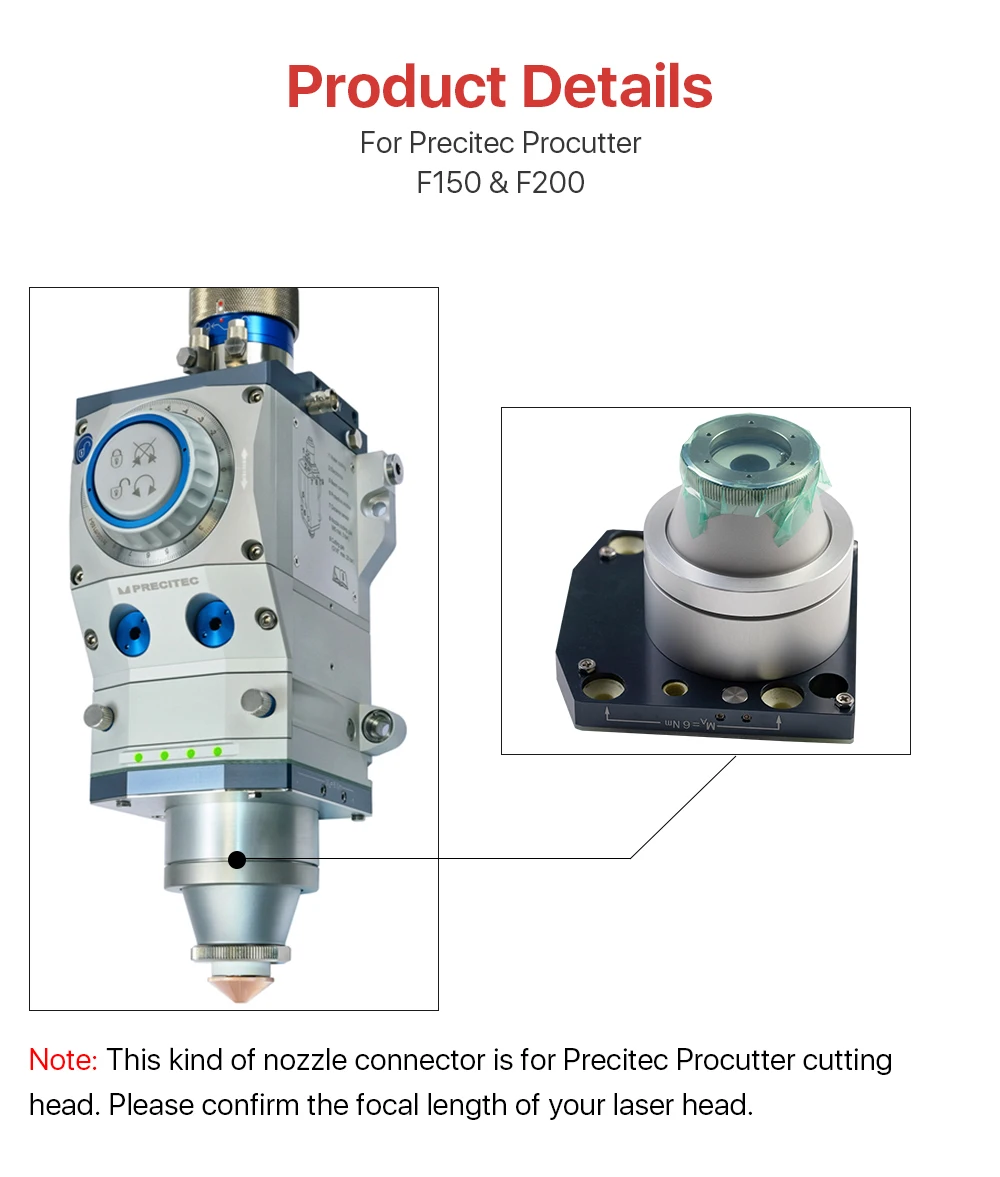 Ultrarayc Laserdüsen-Sensoranschluss 6 kW, 12 kW und 15 kW, optional für Precitec Procutter F150 und F200 Laserschneidkopf – Detail 6