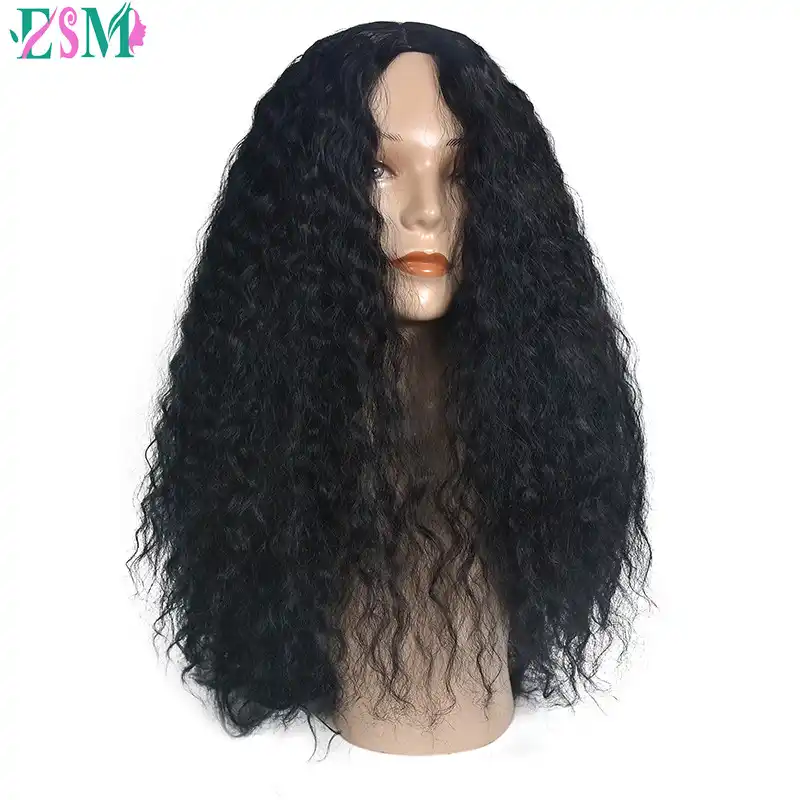 Dlinnye Vyushiesya Volosy Vysokaya Temperatura Parik Dlya Volos Afro Amerikanskaya Pricheska Sinteticheskie Volosy Pariki Dlya Zhenshin Chernyj Naturalnyj Aliexpress