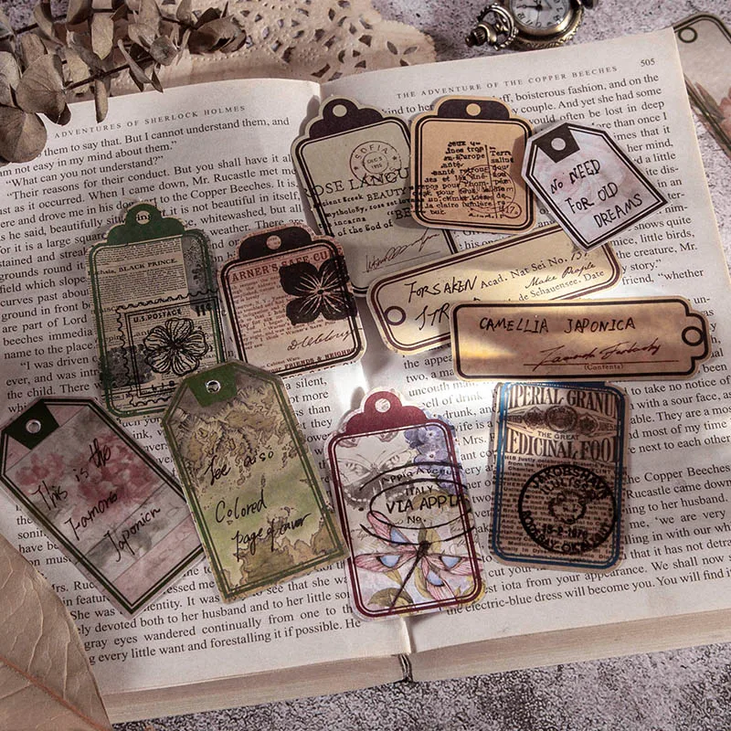 Yoofun 40pcs pack Vintage Tag Stickers Retro Labels for Bottle 