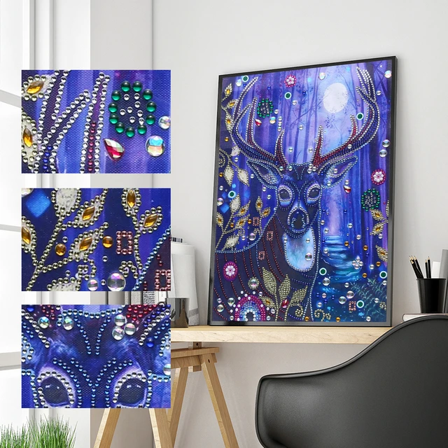 5D Diamond Painting Animal Special Shape Diamond Embroidery Forest