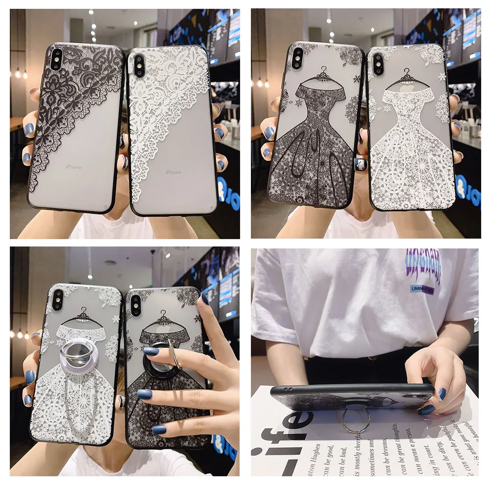 Цветочный свадебный кружевной мягкий чехол для телефона Xiaomi Redmi Note 3 4 4X 5 5A 6 7 8T 9 Pro