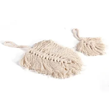 

Hand-woven Leaves Wall Ornaments Nordic Home Decoration Living Room Interior Hanging Cotton Rope Country Style Decoration