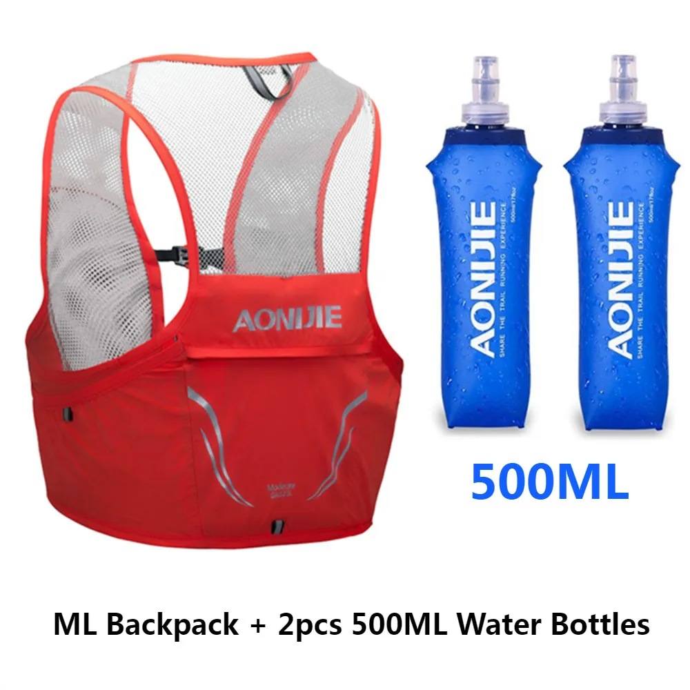 Orange ML Bottles AONIJIE легкий рюкзак для бега нейлоновая сумка 500 мл мягкая фляжка для велоспорта марафон Портативный Сверхлегкий походный мешок 2,5 л - Цвет: Orange ML Bottles