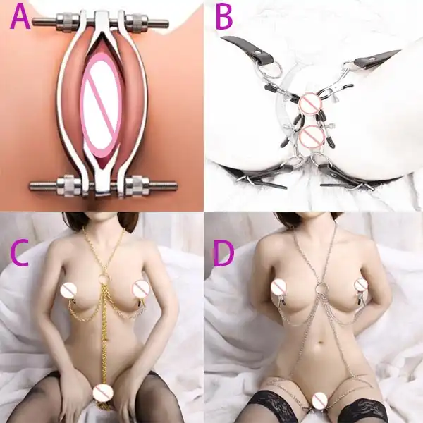 金属陰唇クリップ乳首クリップクリトリス拡張器刺激に連絡するクリトリスと膣緊縛拘束女性大人のおもちゃ Aliexpress