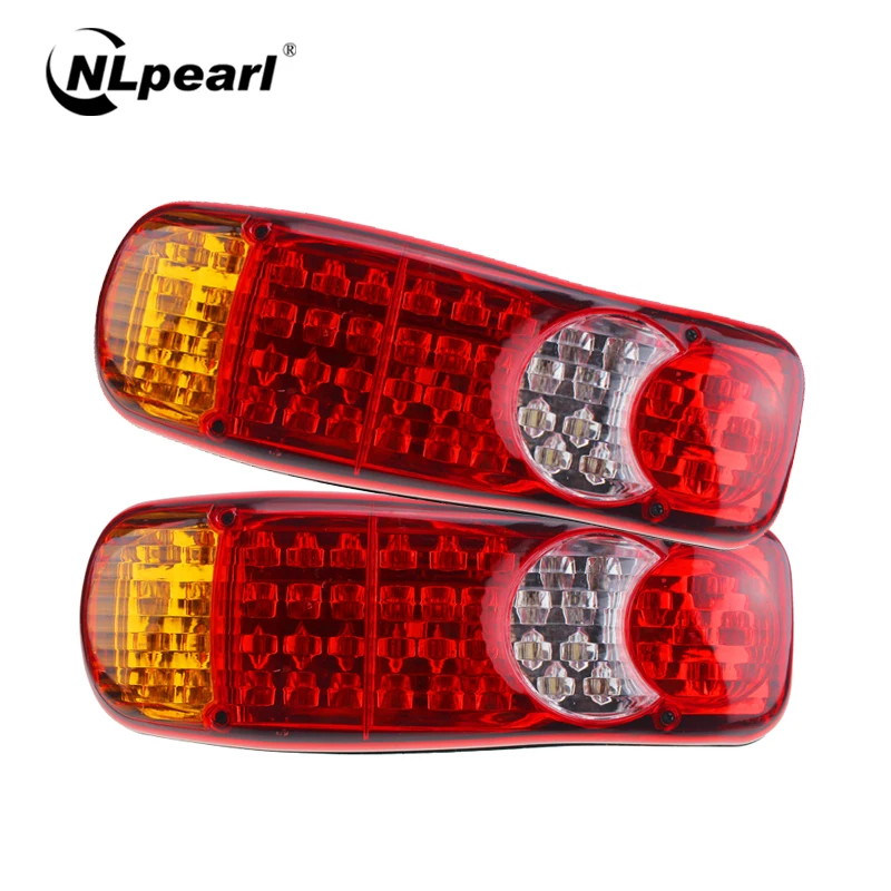 

NLpearl Car Light Assembly 46LED 12V/24V Truck LED Tail Light Rear Lamp Stop Turn Signal For Trailer Truck Caravans Taillights