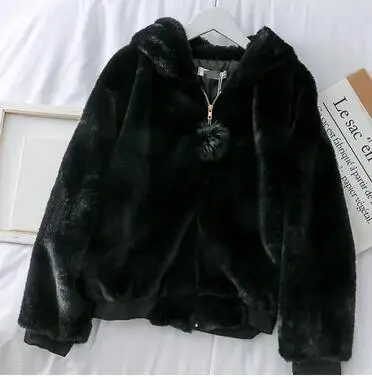 black coat Зимнее женское пальто из искусственного меха, Тонкая зимняя верхняя одежда, короткая стеганая куртка, толстая хлопковая стеганая куртка, теплые хлопковые парки, Теплые Топы с капюшоном - Цвет: black coat
