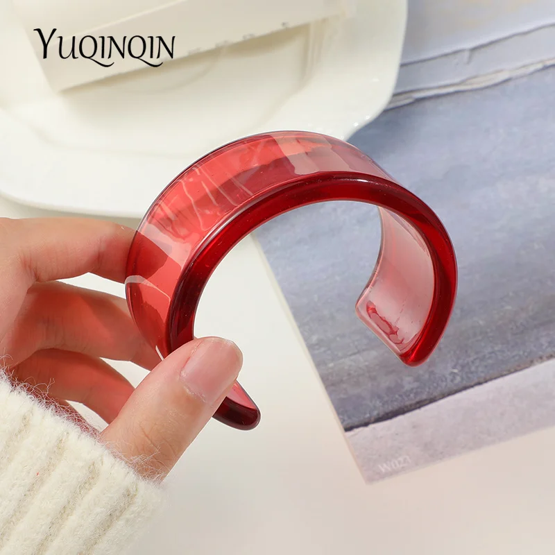 Красочные прозрачные подвески-браслеты для женщин Большие широкие индийские