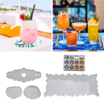 

Silicone Resin Tray Molds Geode Agate Platter Molds Wine Rack Coaster Resin Molds Tray Wine Rack Coaster Resin Mold Tool