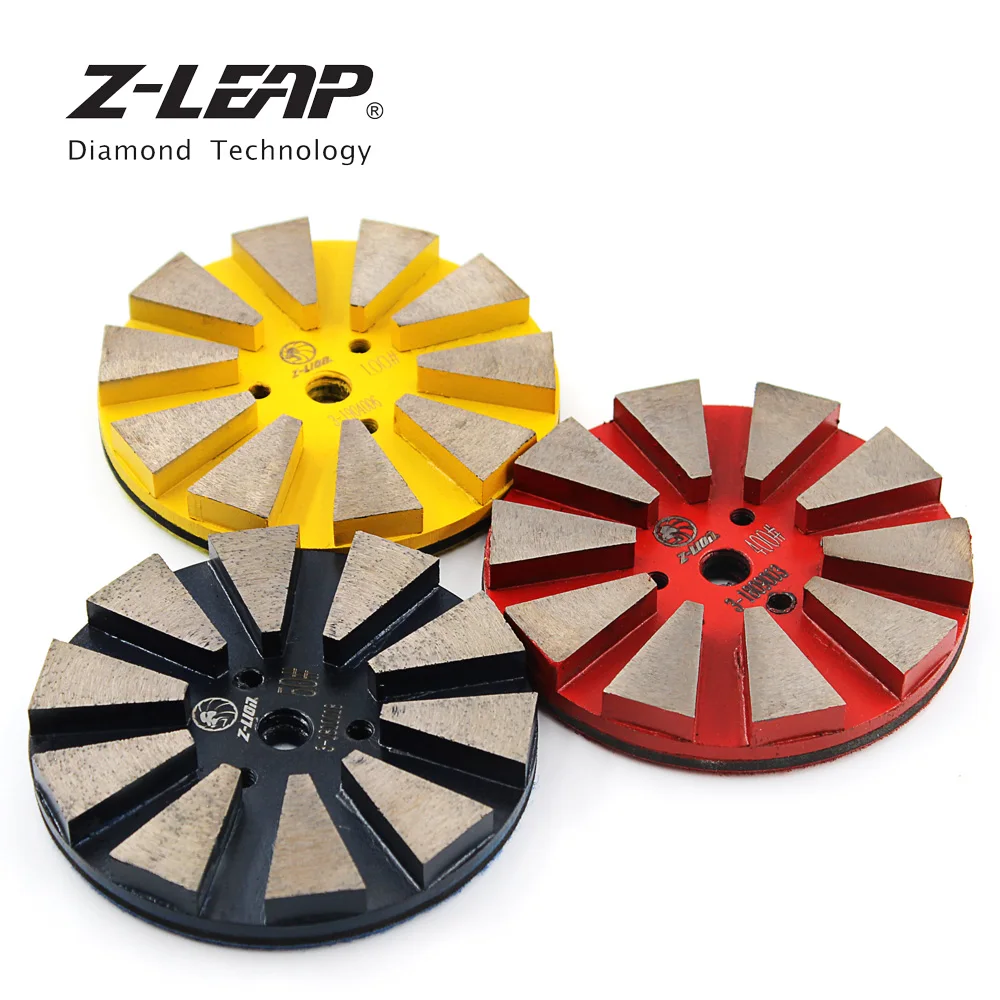 Z-LEAP " алмазная полировальная площадка металлическая связь 105 мм бетон гранит Мраморный шлифовальный диск 8 мм толстый сухой влажный для полировки пола