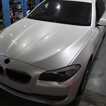 

Car Styling 127cmx30cm DIY High Glossy Ceramic White Vinyl Wrap Film Motorcyle Automobiles Car Stickers And Decals Accessories