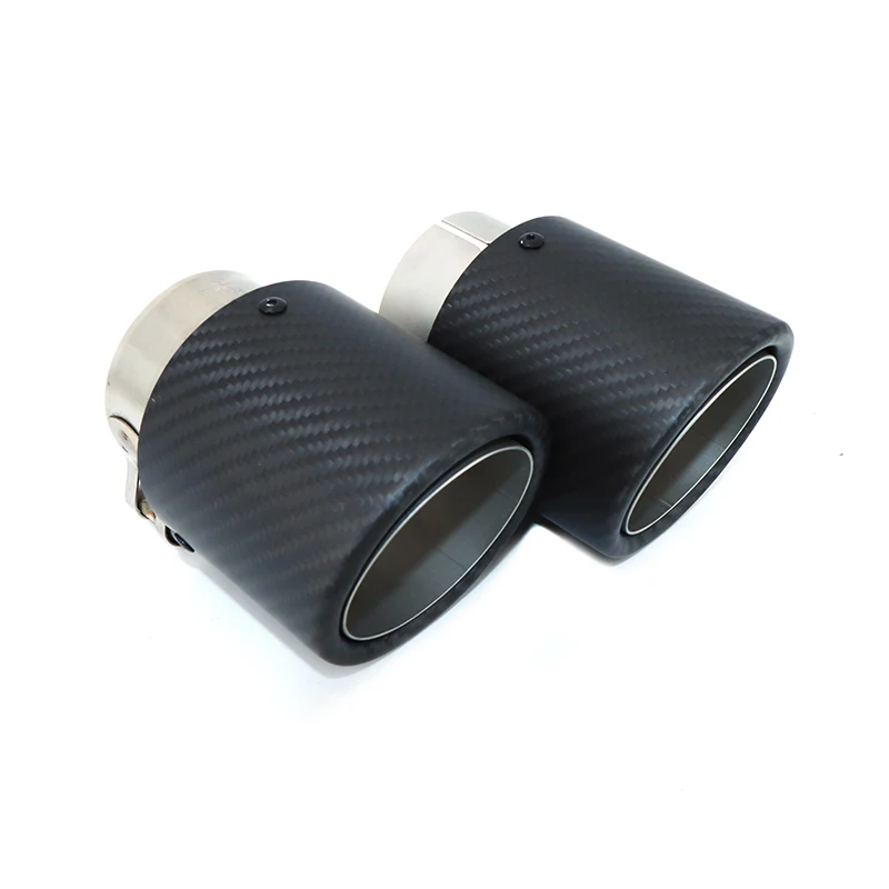 Exhaust pipe modified carbon fiber forged twill matte material exhaust tail throat 304 sandblasted matte style 120mm DZ017