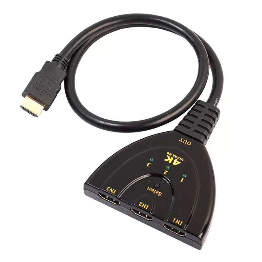 4K HDMI Video Switcher Splitter 1080P 3 in 1 out Port Hub 4K*2K 3D Mini 3 Port HDMI-compatible Switch for DVD HDTV Xbox PS3 PS4 - ANKUX Tech Co., Ltd