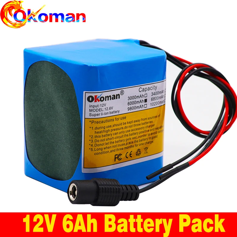 100% Оригинальный аккумулятор pack12V 6000 мАч 18650 литий-ионный перезаряжаемый 6 Ач В