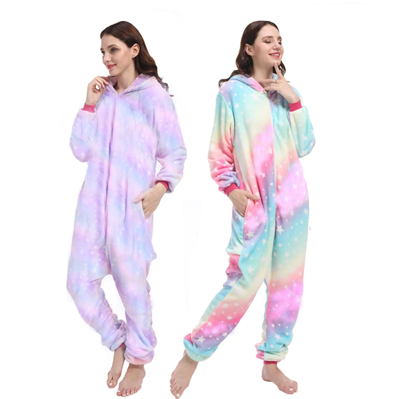 кингуруми Пижама в виде животного для взрослых женщин единорог пижамы Onesie панда