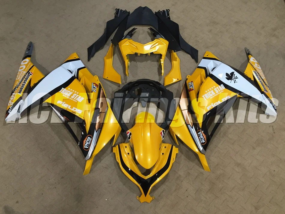 ABS обтекатель комплект для Kawasaki Ninja300 EX300 300R 2013 13 14 15 16 17 Обтекатели набор(литья под давлением) желтый