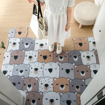 

Cartoon Animal Wear-resistant Dust Removal Household Anti-skid Floor Mat Home Door Scraping Mud Pad Pvc Wire Ring Carpet