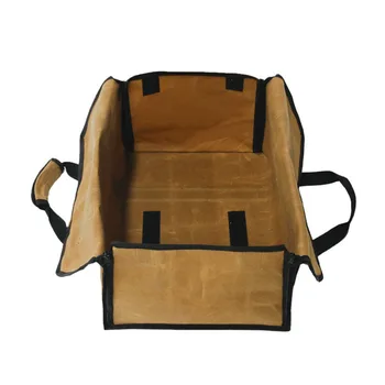 

Storage With Handles Indoor Outdoor Waxed Canvas Camping Log Carrier Bag Firewood Holder Waterproof Extra Large Portable Tote