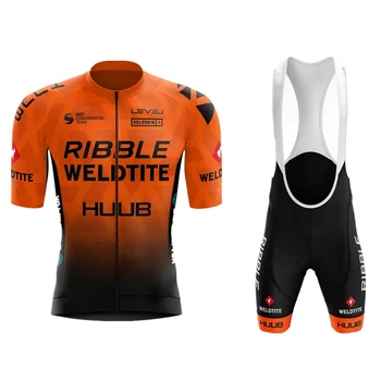 

HUUB cycling Jersey suit Team Ribble Weldtite men summer set bicycle Short Sleeve clothing bib shorts Mtb Maillot Ropa Ciclismo