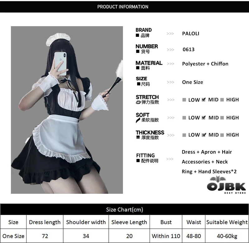 LILICOCHAN Sexy Cute Lace Black And White Maid Dress Role Play Costume Transparent Chiffon Cosplay Anime Uniform Temptation Suit 0613 -Outlet Maid Outfit Store He48fe1932ae246e4bb4148590a5eaa23D.jpg