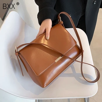 

[BXX] PU Leather Bags for Women 2020 winter Branded Shoulder Handbags and Purses Female Trending Cross Body Lux Hand Bag HP464