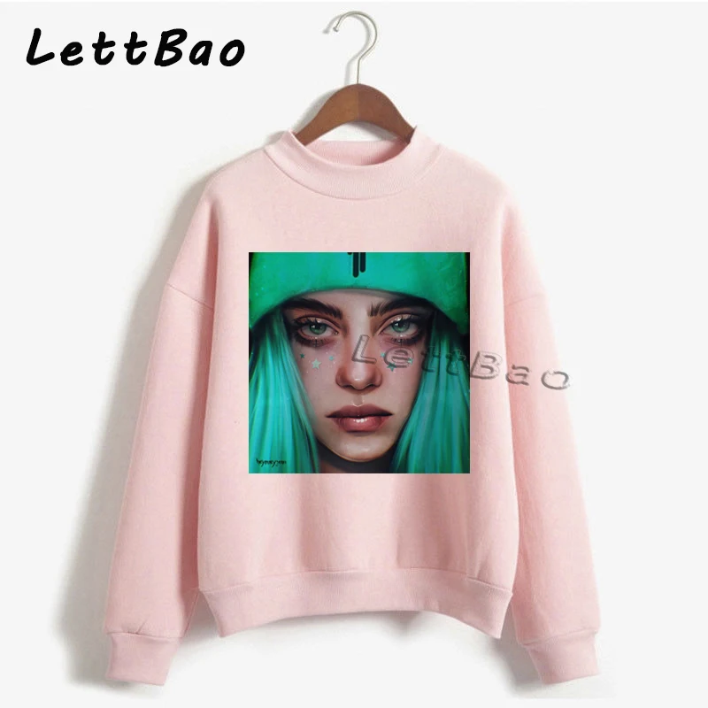 4 Billie Eilish толстовки свитер уличная Эстетическая Готическая Moletom Feminino Ullzang Harajuku на заказ Женская толстовка Femme 90s - Цвет: 4