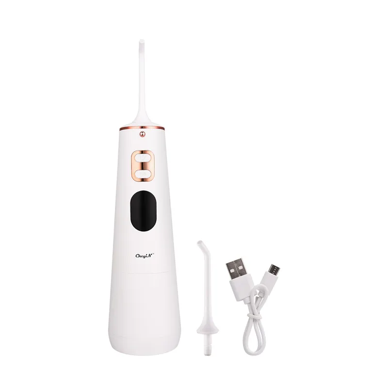 

330ML Oral Irrigator Electric Cleaner Teeth Cleaning Tartar Oral Water Flosser LED Display 3Modes Dental Water Flossing Jet Tips