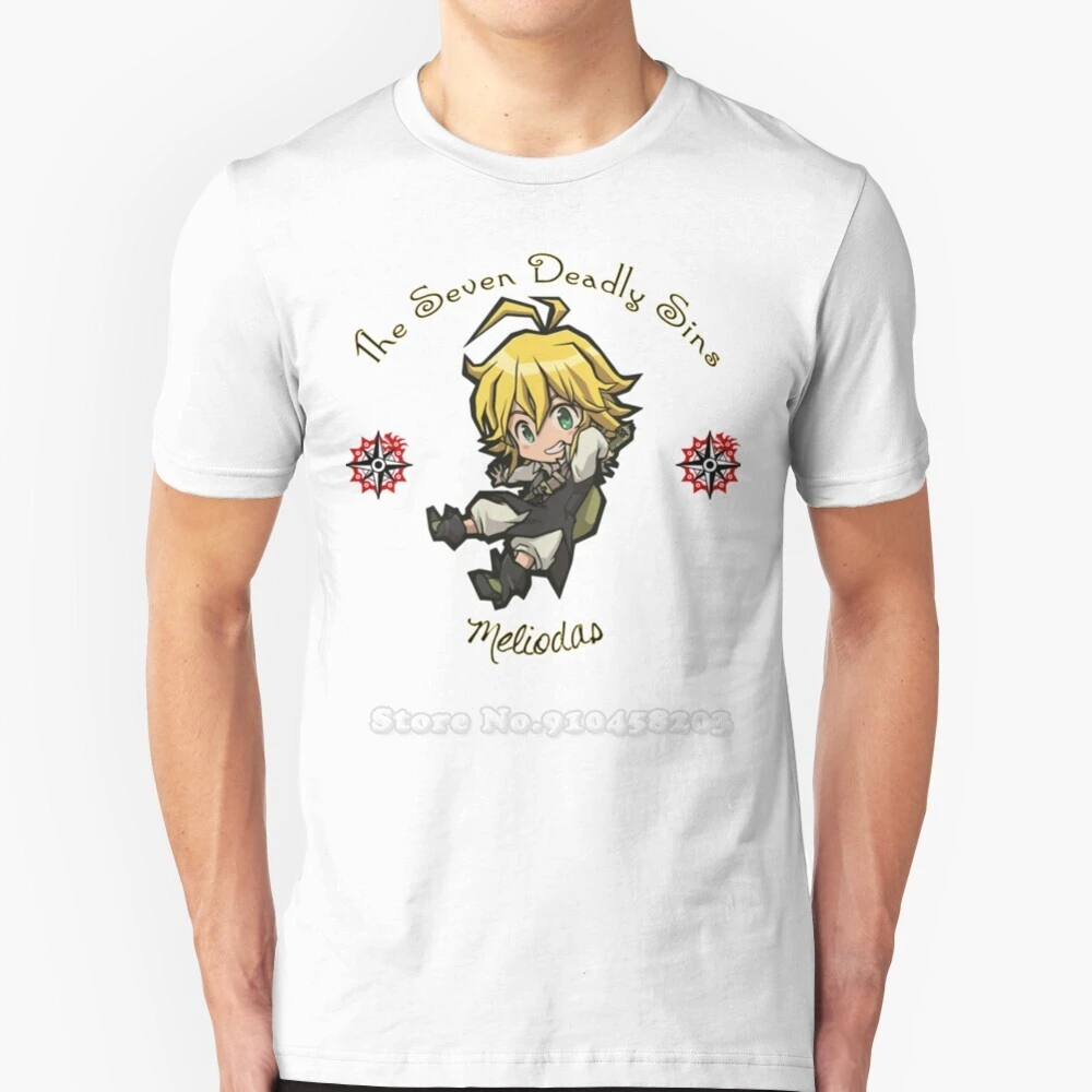 Camiseta de hiphop con diseño encantador para remera de Chibi, Seven Sins, Nanatsu No Taizai, Elizabeth, meiodas, Hawk, Pork|Camisetas| - AliExpress