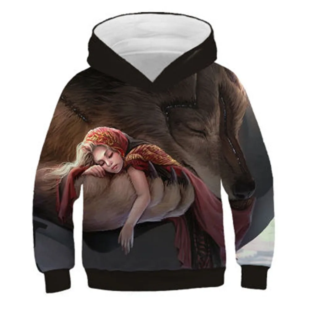 Boys Girls Harajuku Animal 3D Hoodies Children Lovely Tiger Cat Lion Galaxy Wolf Print Pullover Kids Hoody Sweatshirts Tops |