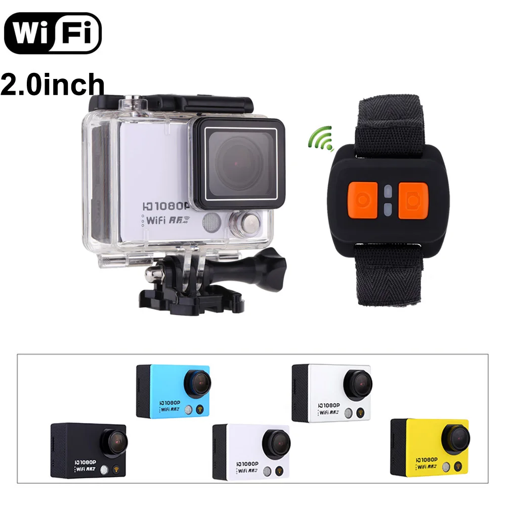 

Portable Mini WiFi Action Camera Waterproof 1080P/60FPS 160Degree Wide Lens Sport Diving DV Video Camcorder DVR w/Remote Watch
