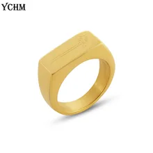 

Stainless Steel Flower Engraved Ring for Women 18 K Gold Plated Ring Smooth Accessories for Women Jewelry YCHM