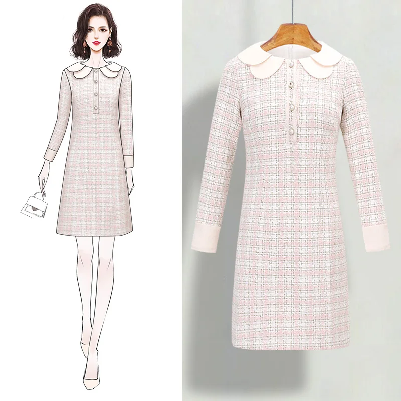 Женское вечернее платье трапеция элегантное розовое шерстяное облегающее в