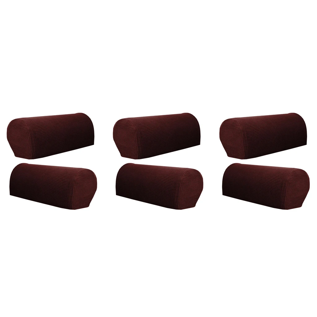 Checked Flannel 6Pcs Sofa Armrest Cover Protector Dustproof Armchair Sofa Covers Recliner Couch Slipcovers Home Textile Flannel