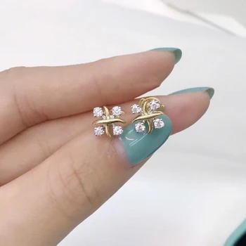 

1: 1 Original Model S925 Sterling Silver Earrings Classic Fashion Flower Zircon Earrings Ladies Jewelry Birthday Gift