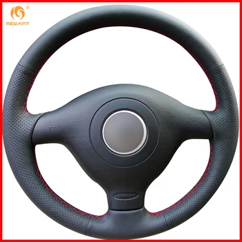 

Black Genuine Leather Car Steering Wheel Cover for Volkswagen VW Golf 4 Passat B5 1996-2003 Polo 1999-2002 Seat Leon 1999-2004