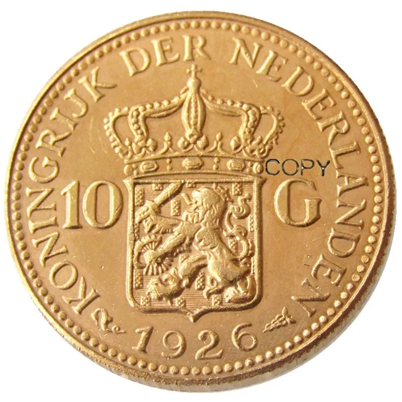 Нидерланды, набор(1925-1933) 5 шт. Wilhelmina I, 10 гульден позолоченный копия декоративная монета