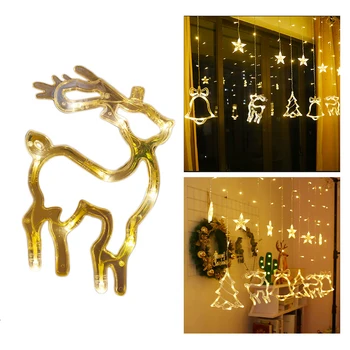

Elk Bell String Light LED Christmas Decor For Home Hanging Garland Christmas Tree Decor Ornament 2020 Navidad Xmas Gift New Year
