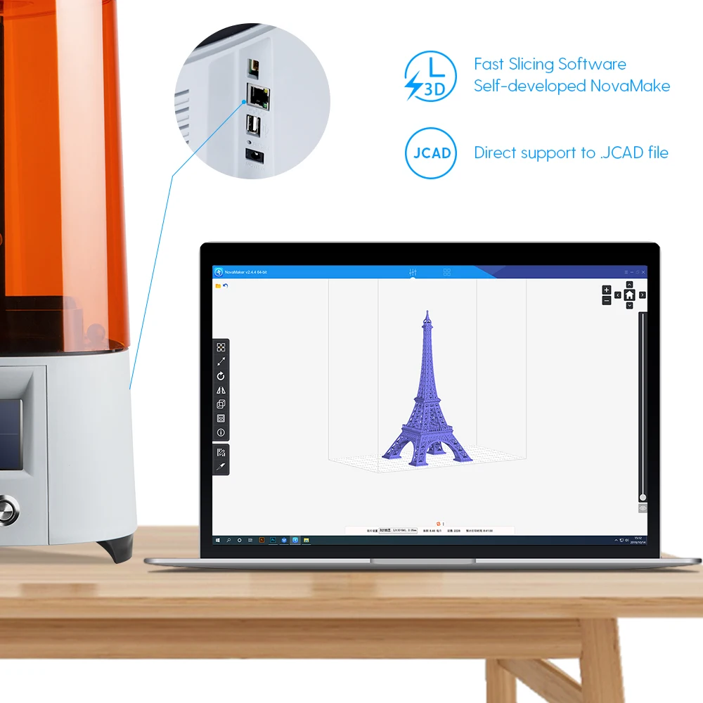 3D принтер NOVA3D ELFIN с постоянным выравниванием поддержкой 405 нм смолы УФ SLA