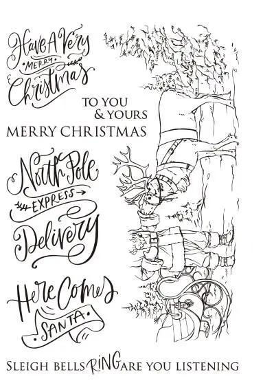 Merry Christmas Transparent Clear Silicone Stamp/Seal for DIY scrapbooking/photo album Decorative clear stamp sheets A0453
