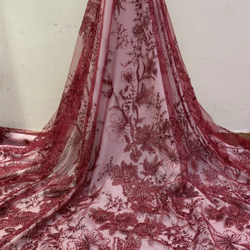 2020 новый дизайн африканская кружевная ткань с блестками оптовая продажа высокое