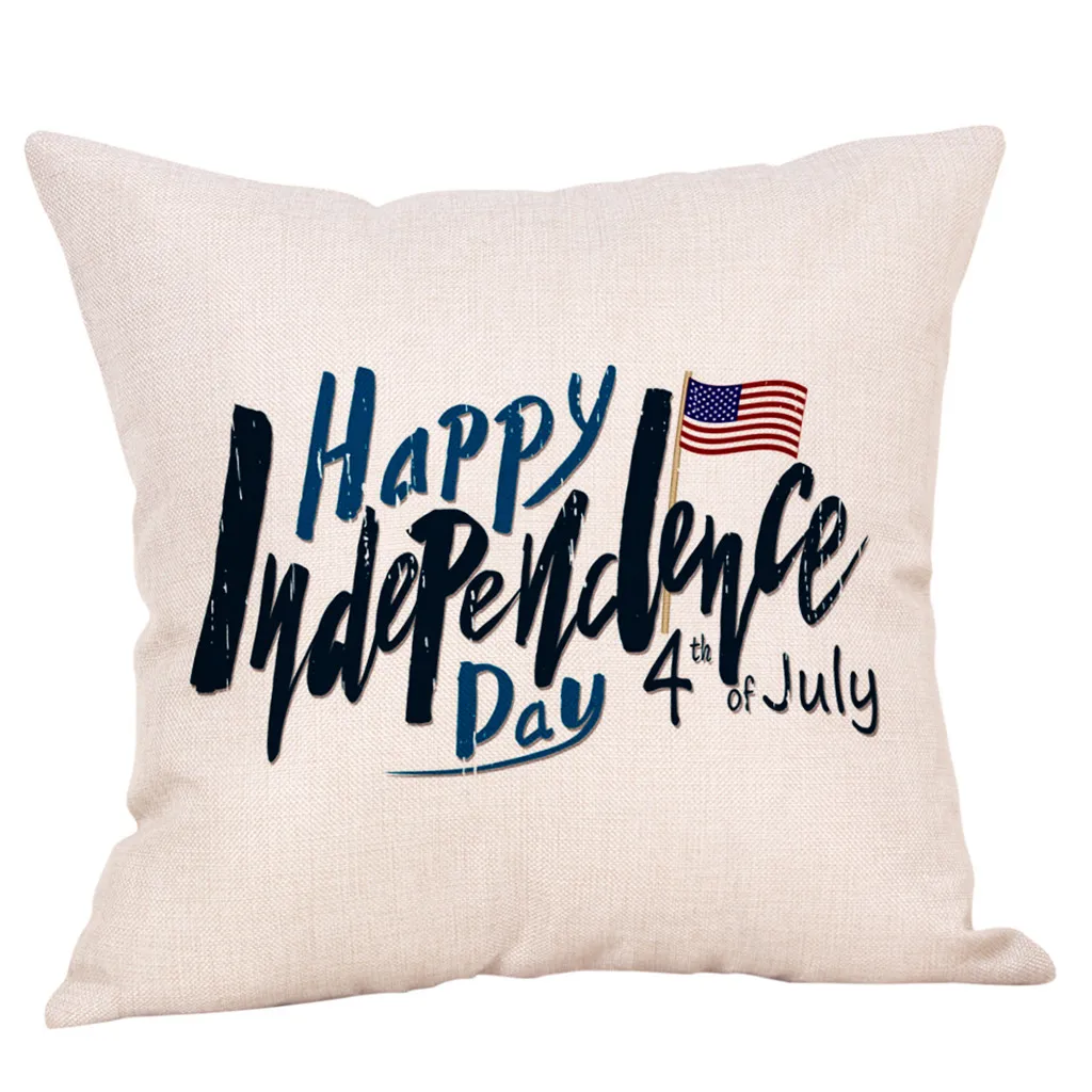 Наволочки подушки льняные наволочки Happy Independence Наволочка на подушку 8,9 - Цвет: F 2