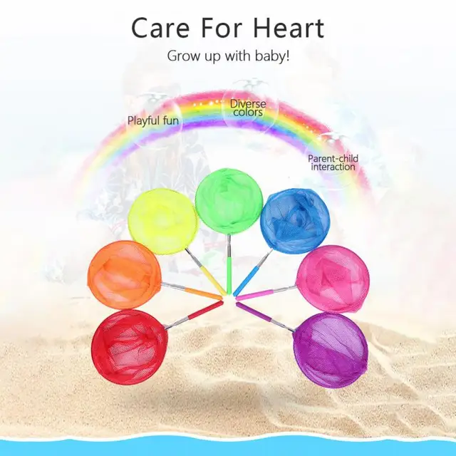 Child Fishing Net Insect Net Retractable Stainless Steel Non-slip Handle Catch Butterflies Summer Outdoor Playing With Water Toy 4