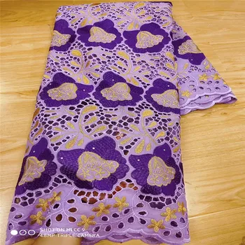 

African Lace Fabric 2020 High Quality Lace Pink Cotton Embroidery Nigerian Dry Lace Fabric With Stones For Wedding Dress! L70529