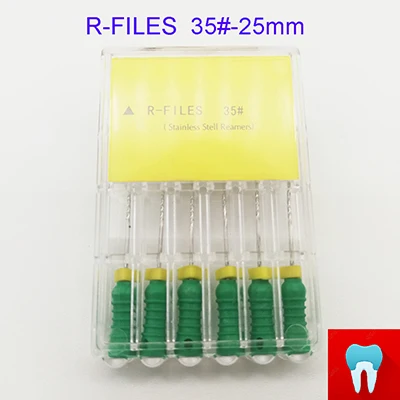 6 шт./упак. 6#~ 80#25 мм стоматологический Protaper файлы корневых каналов зубов стоматологические материалы стоматологические инструменты ручной инструмент Применение Нержавеющая сталь развертки - Цвет: 35-25mm